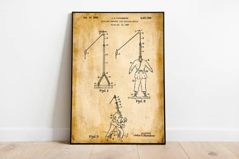 Judo Patent Print| Framed Art Print