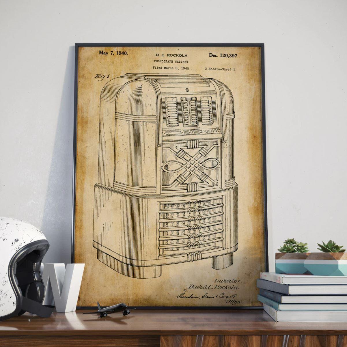 Jukebox Vintage Patent Poster Print - MAIA HOMES