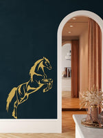 Jumping Horse Metal Wall Art Gold