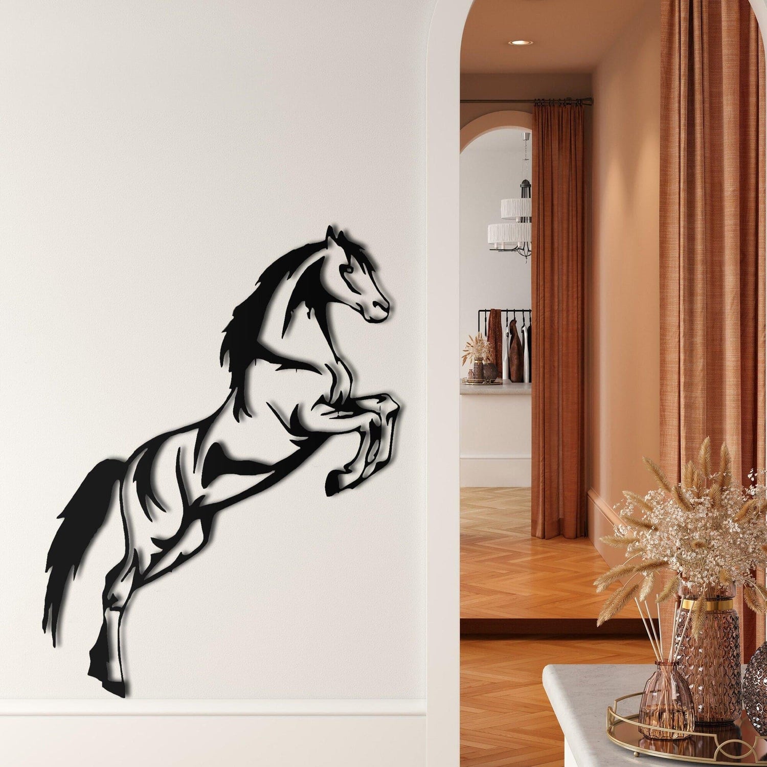 Jumping Horse Metal Wall Art