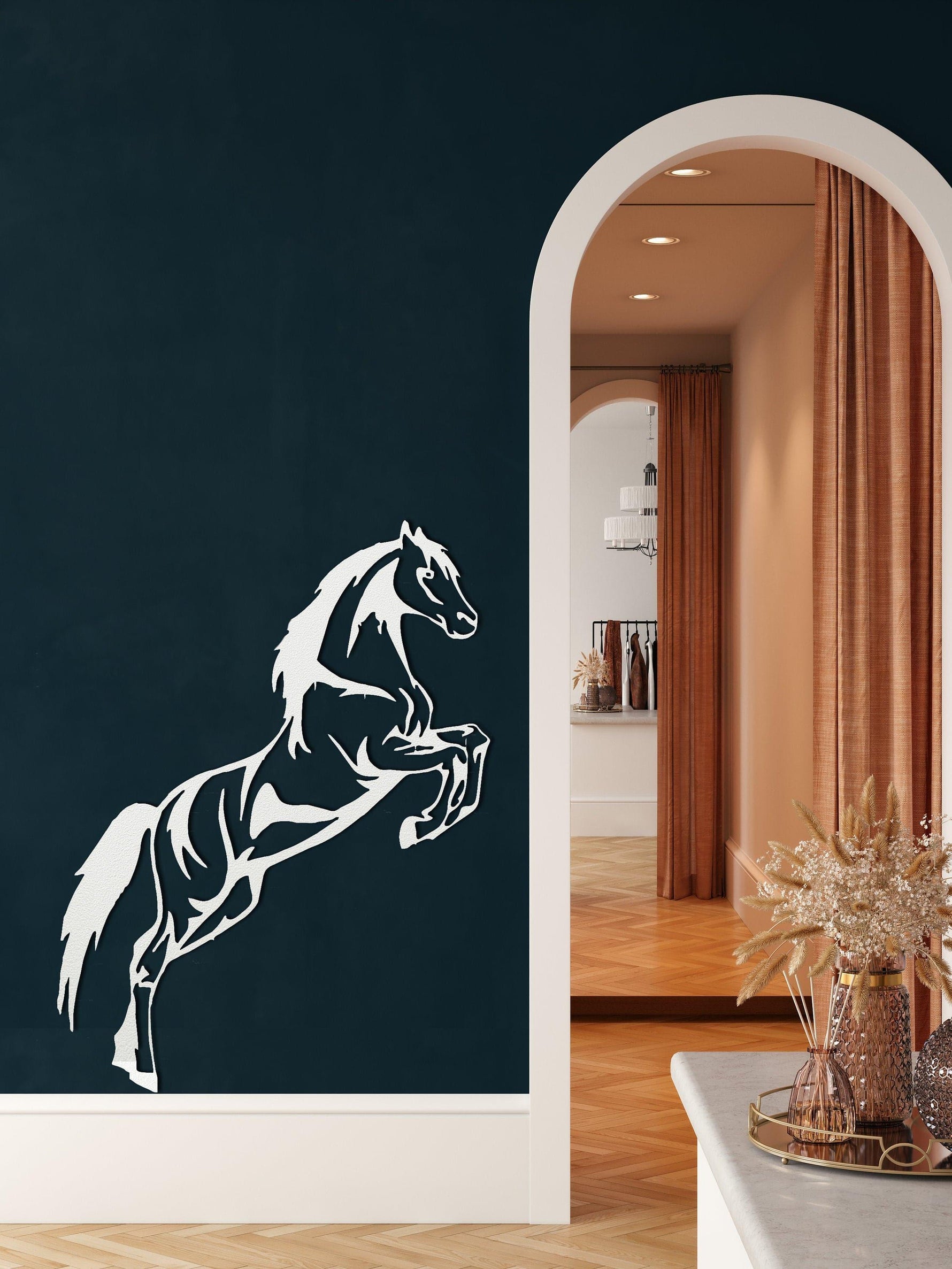 Jumping Horse Metal Wall Art