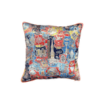 Jungle and City Meet Faux Silk Throw Pillow Cover Red