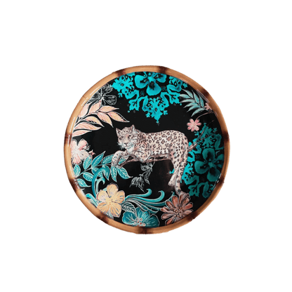 Jungle Leopard Floral Ceramic Plate - MAIA HOMES