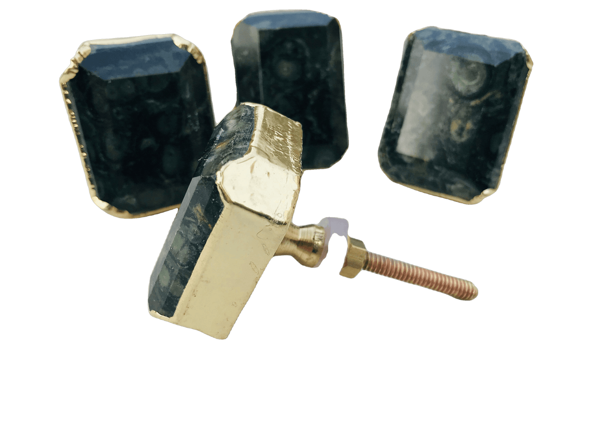 Kambaba Jasper Agate Cabinet Door Pull Handle - Set of 4