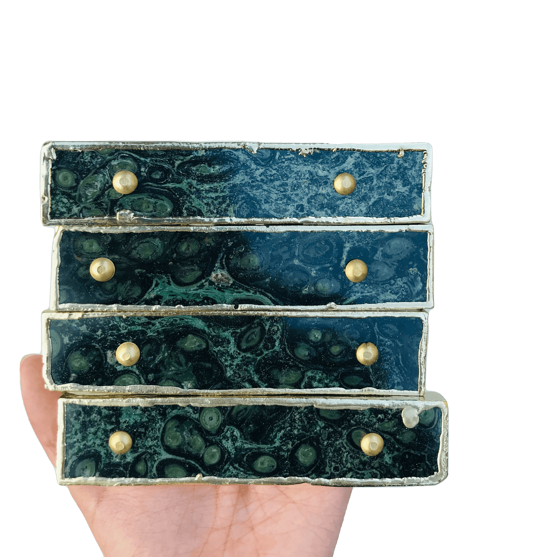 Kambaba Jasper Agate Cabinet Door Pull Handle - Set of 4