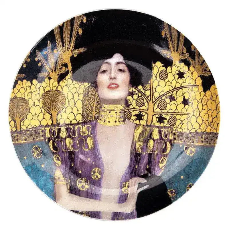 Klimt Kiss Oil Painting Decorative Wall Hanging Plate Judith