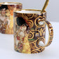 Klimt Kiss Porcelain Coffee Mug With Spoon - MAIA HOMES