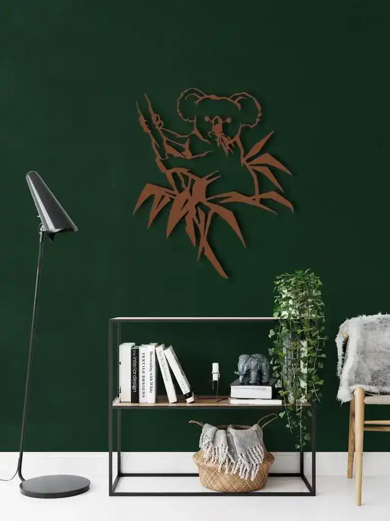 Koala Bear Metal Wall Hanging Decor Bronze