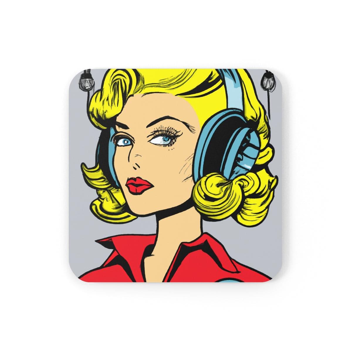 La Blonde II Cork Back Coaster Square 3.75" Ã— 3.75" Cork