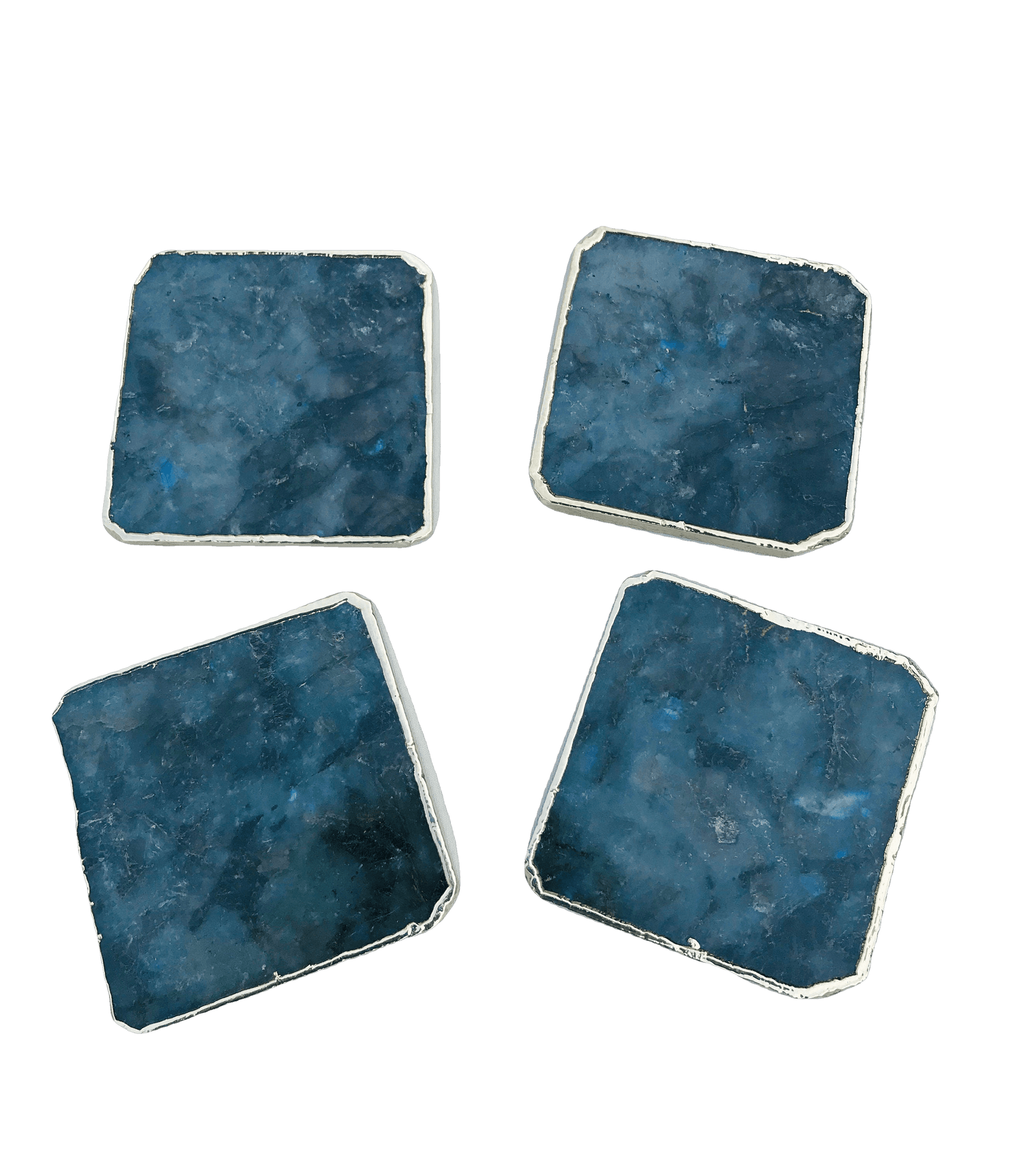 Labradorite Agate Coaster - Set of 4 Rose Gold