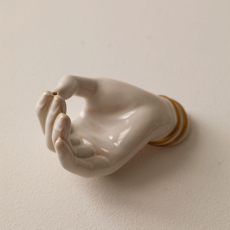 Lady Palm Glazed Ceramic Incense Holder - MAIA HOMES