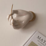 Lady Palm Glazed Ceramic Incense Holder