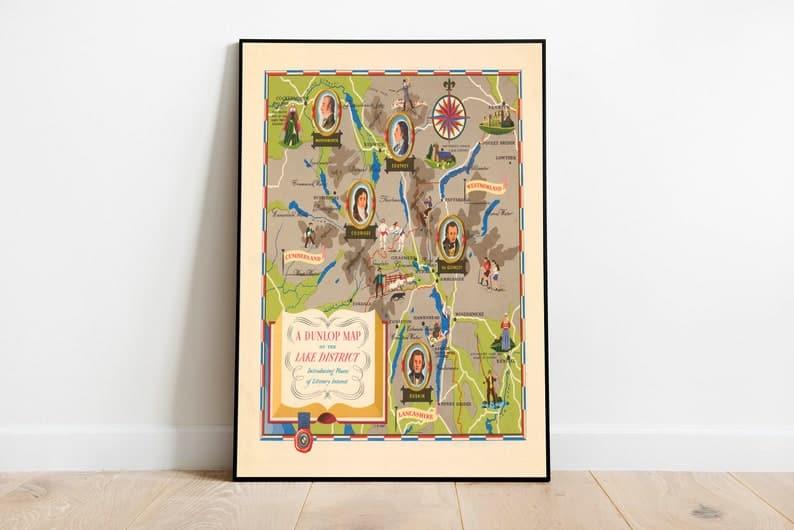 Lake District Map Print| Art History - MAIA HOMES