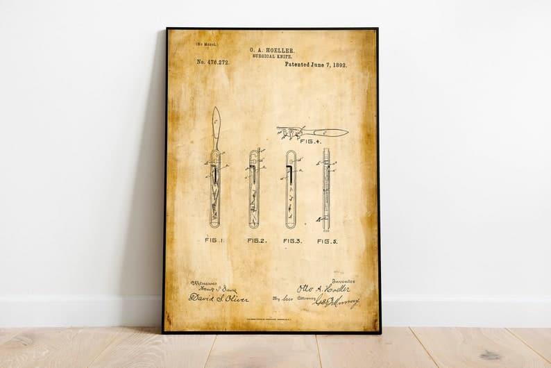 Lancet Patent Print| Framed Art Print - MAIA HOMES