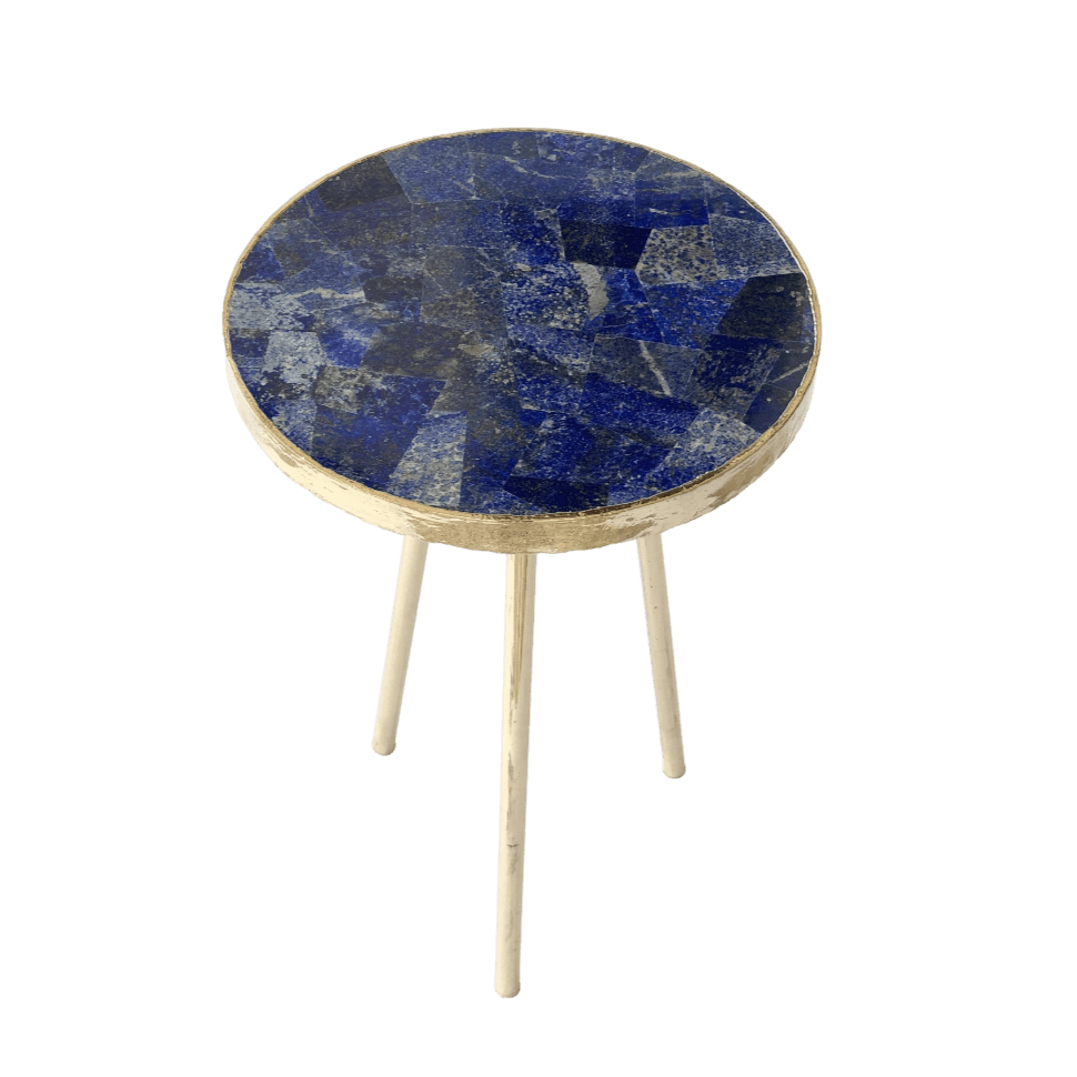 Lapis Lazuli Round Coffee Side Table - MAIA HOMES