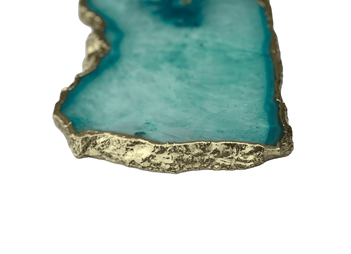 Large Aqua Agate Cheese platter Tray