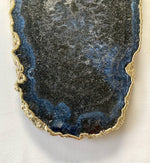 Large Black and Blue Agate Cheese Platter Tray