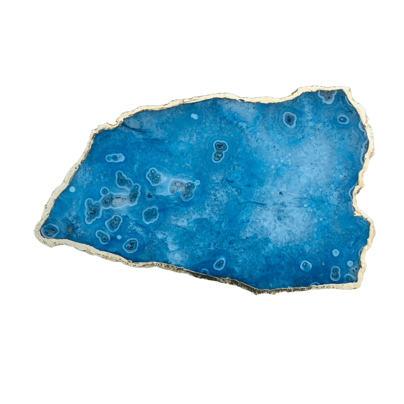 Large Blue Agate Cheese Platter Tray