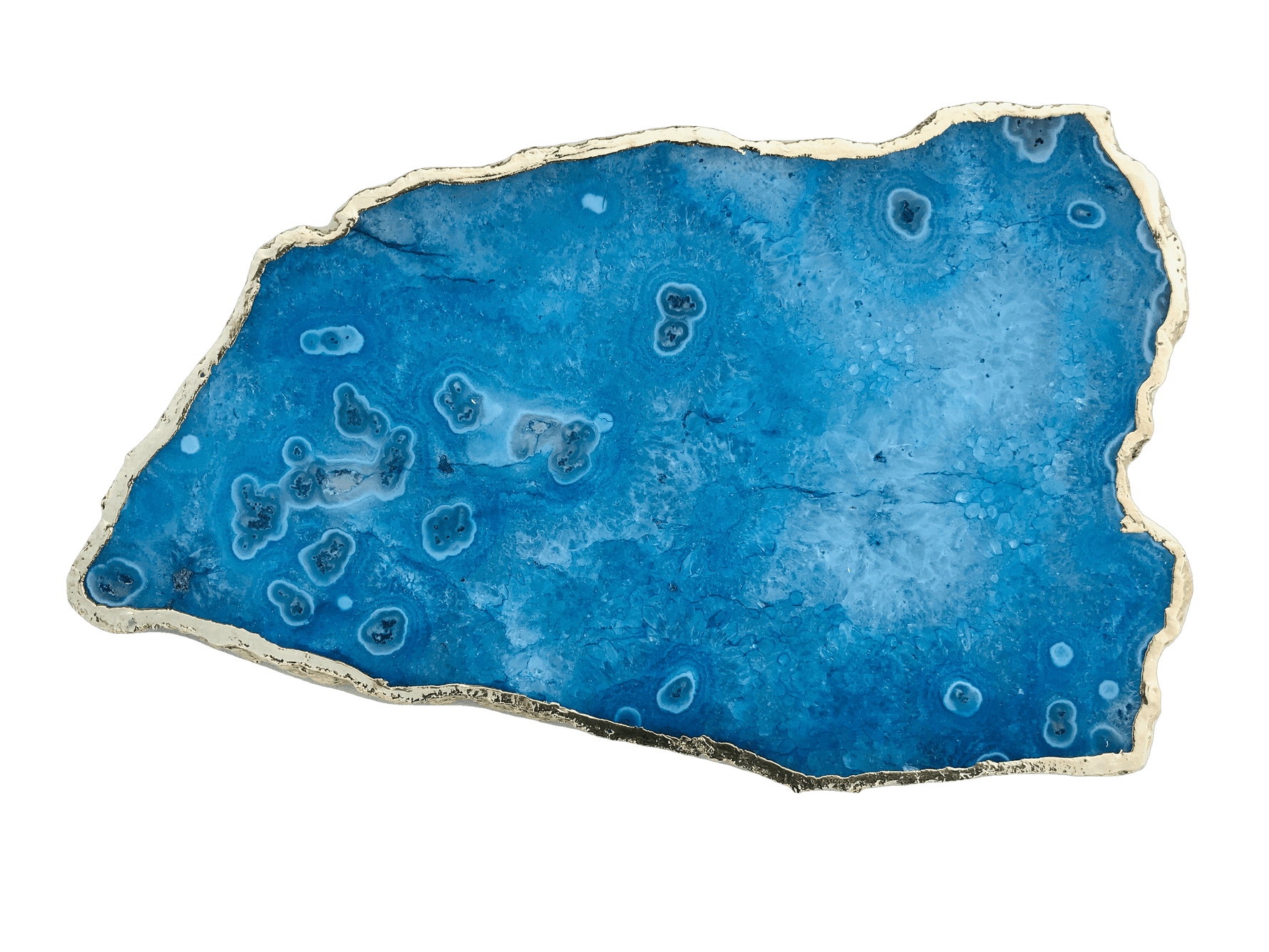 Large Blue Agate Cheese Platter Tray