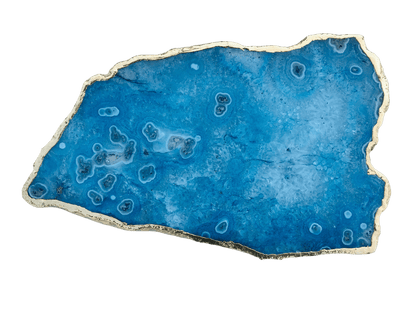 Large Blue Agate Cheese Platter Tray