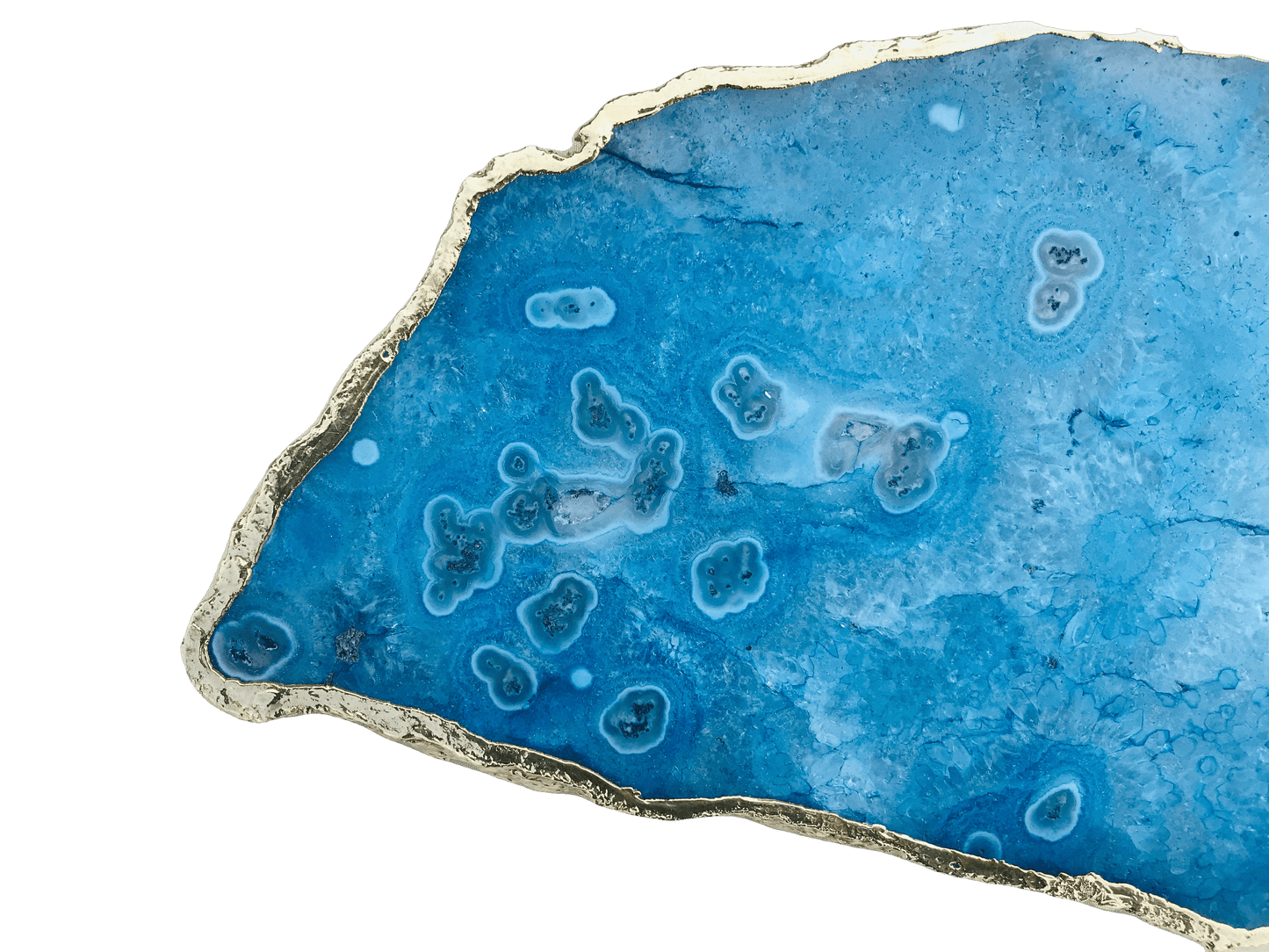 Large Blue Agate Cheese Platter Tray