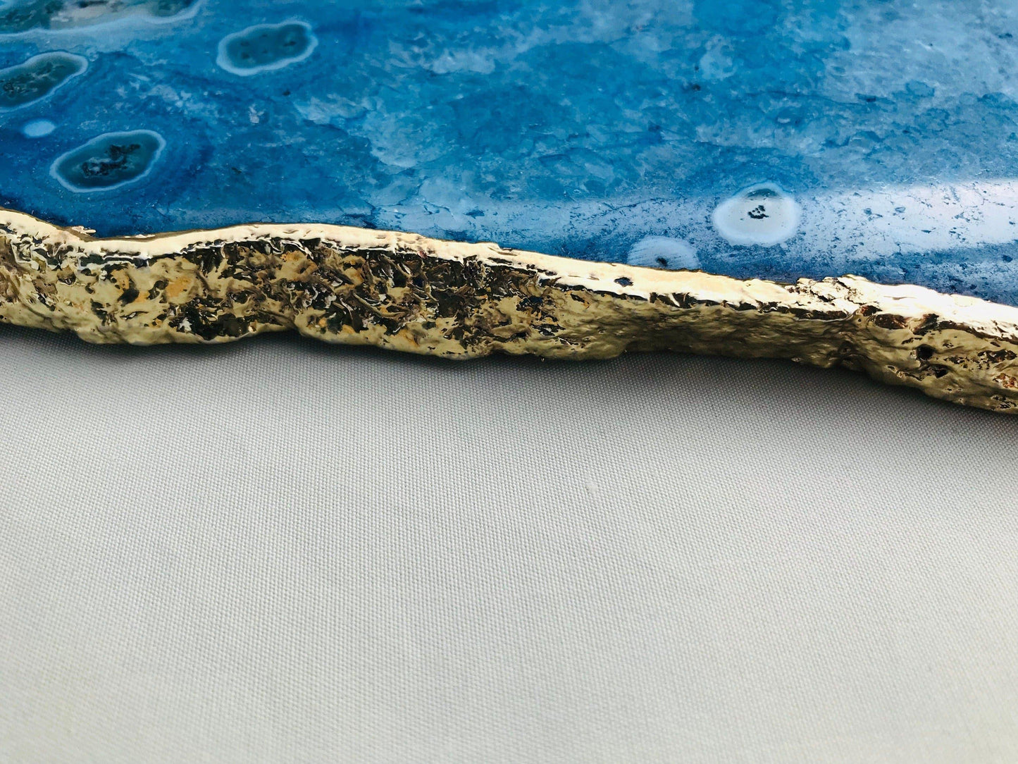 Large Blue Agate Cheese Platter Tray