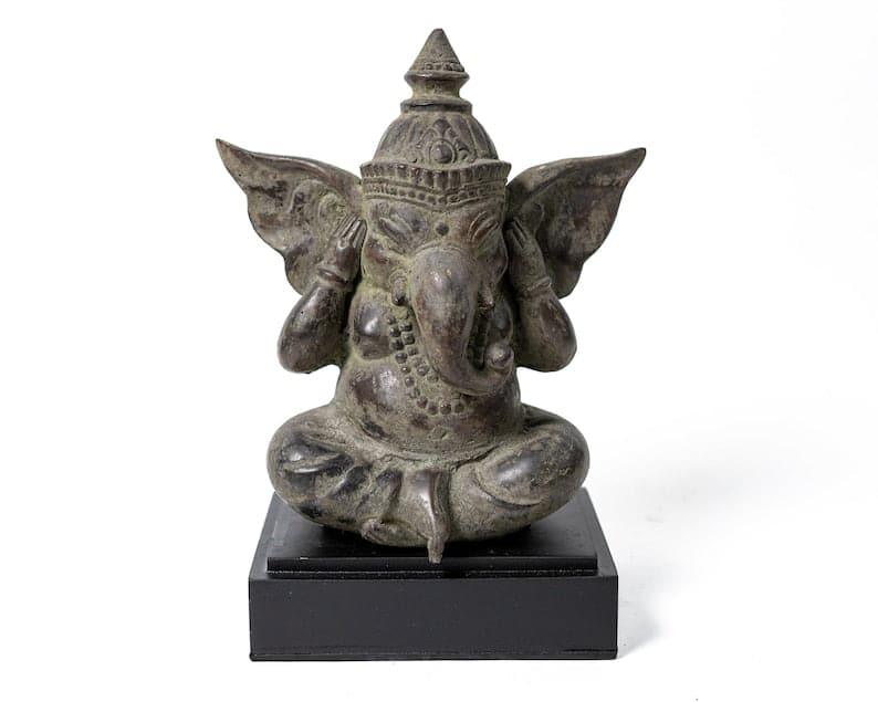 Large Bronze Sitting Ganesh Statue