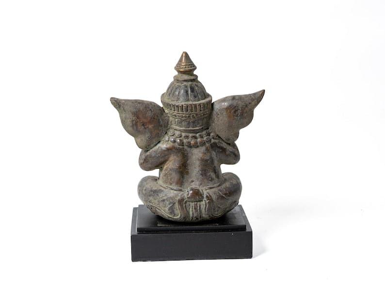 Large Bronze Sitting Ganesh Statue - MAIA HOMES