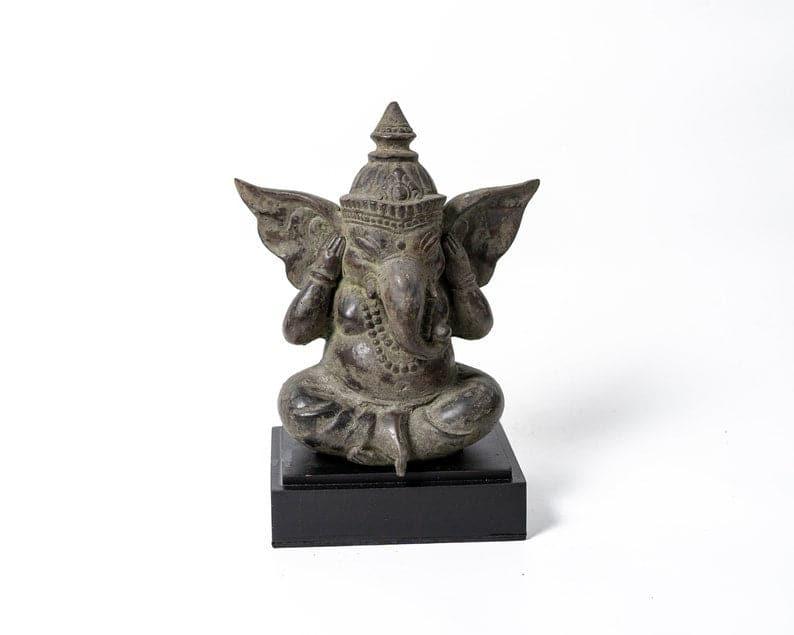 Large Bronze Sitting Ganesh Statue