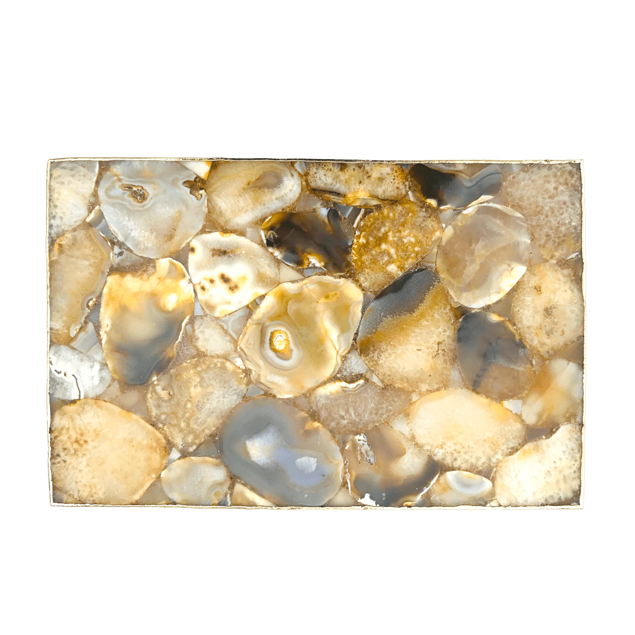 Large Brown Agate Cheese Platter Tray