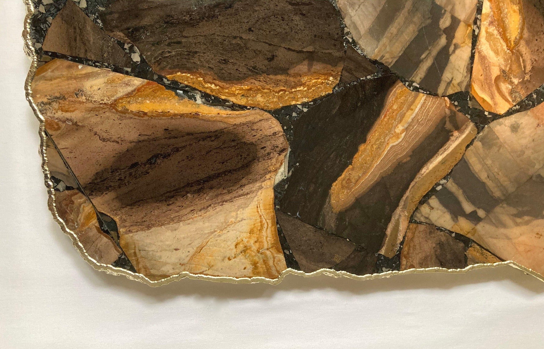 Large Brown Agate Cheese Platter Tray