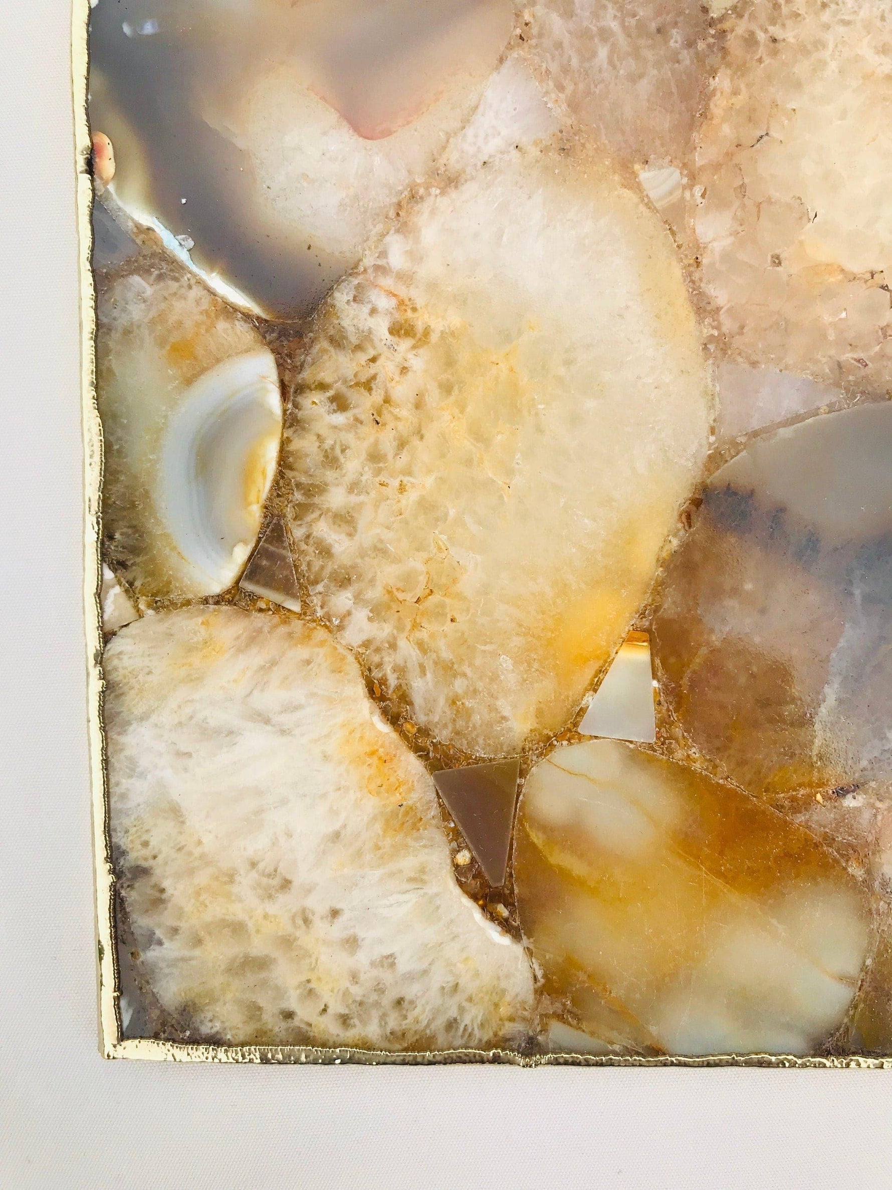 Large Brown Agate Cheese Platter Tray