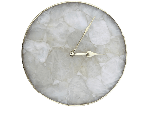 Large Clear Crystal Agate Round Wall Clock - MAIA HOMES
