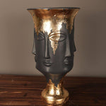 Large Gold Gilded Bronze Multi Face Vase