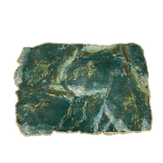 Large Green Agate Cheese Platter Tray - MAIA HOMES