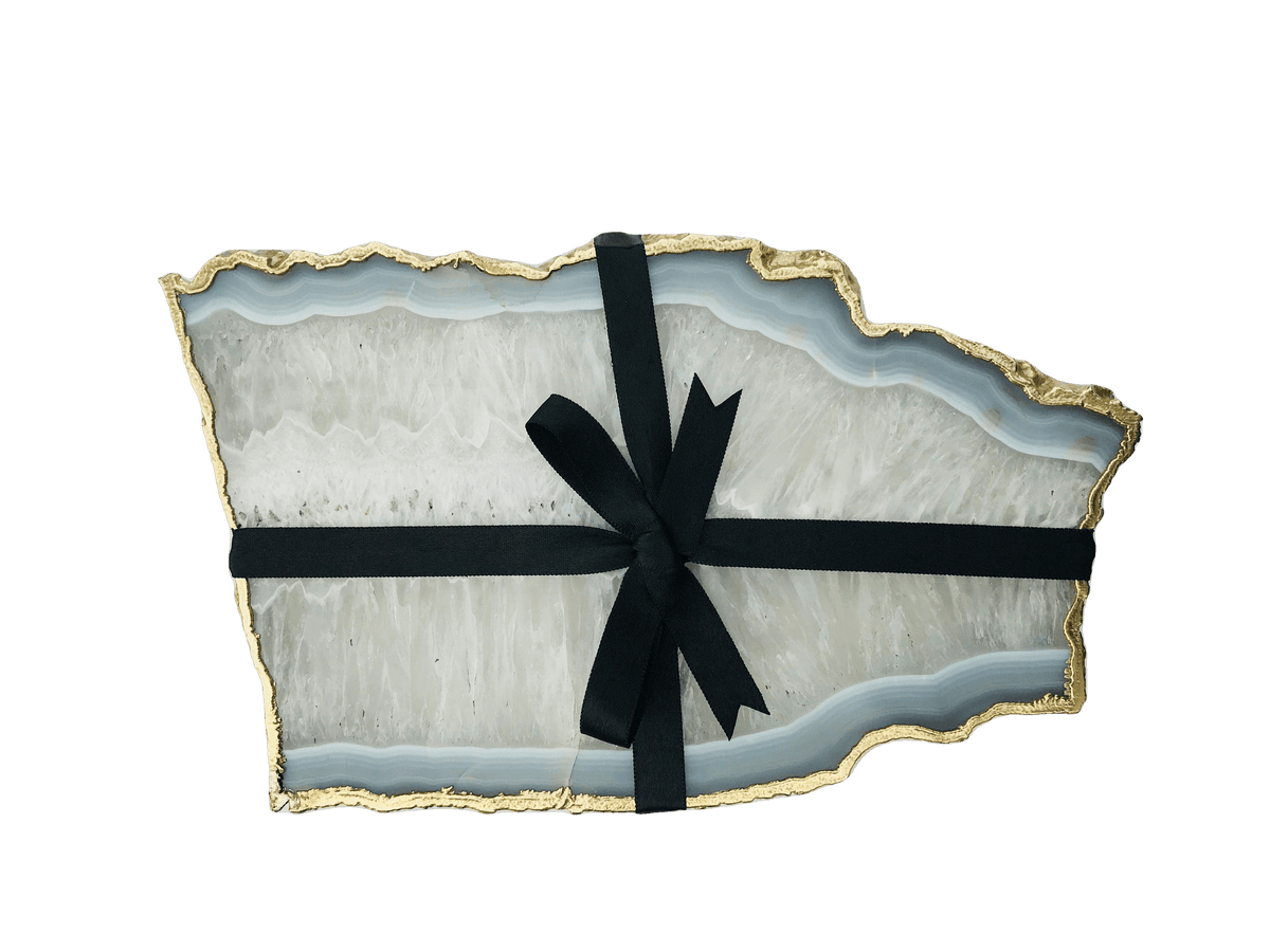 Large Grey Agate Cheese Platter Tray