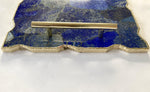 Large Lapis Lazuli Serving Tray With Plain Modern Brass Handles