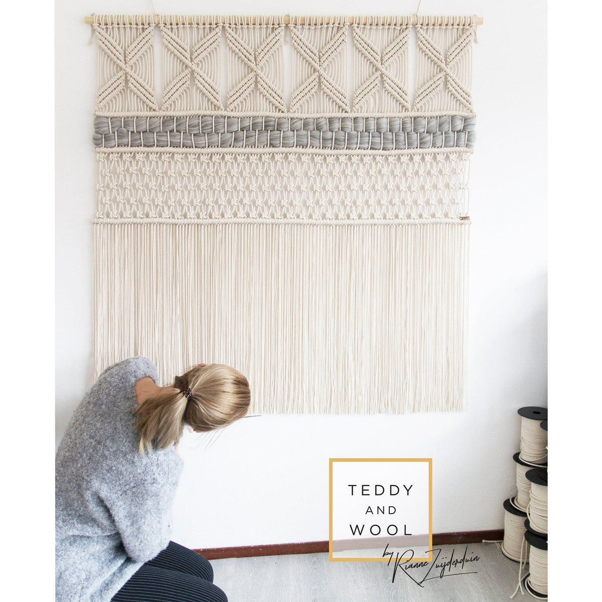 Large Macrame Wall Hanging - Elegantly Woven Wall Art - "ARYA" Default Title