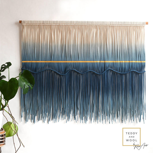 Large Macrame Wall Hanging - Knotted Rope Wall Hanging - "SEA VIEW" - MAIA HOMES