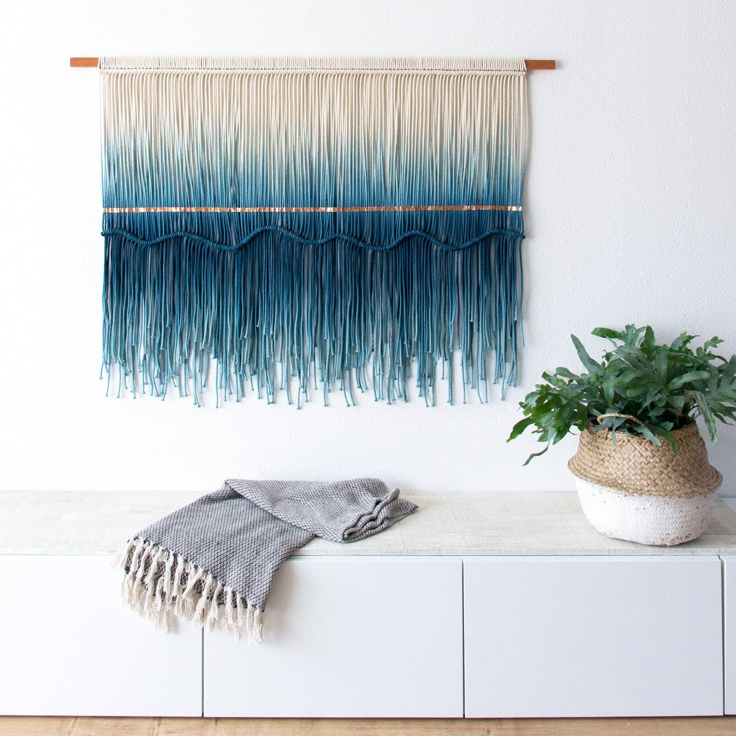 Large Macrame Wall Hanging - Knotted Rope Wall Hanging - "SEA VIEW" - MAIA HOMES