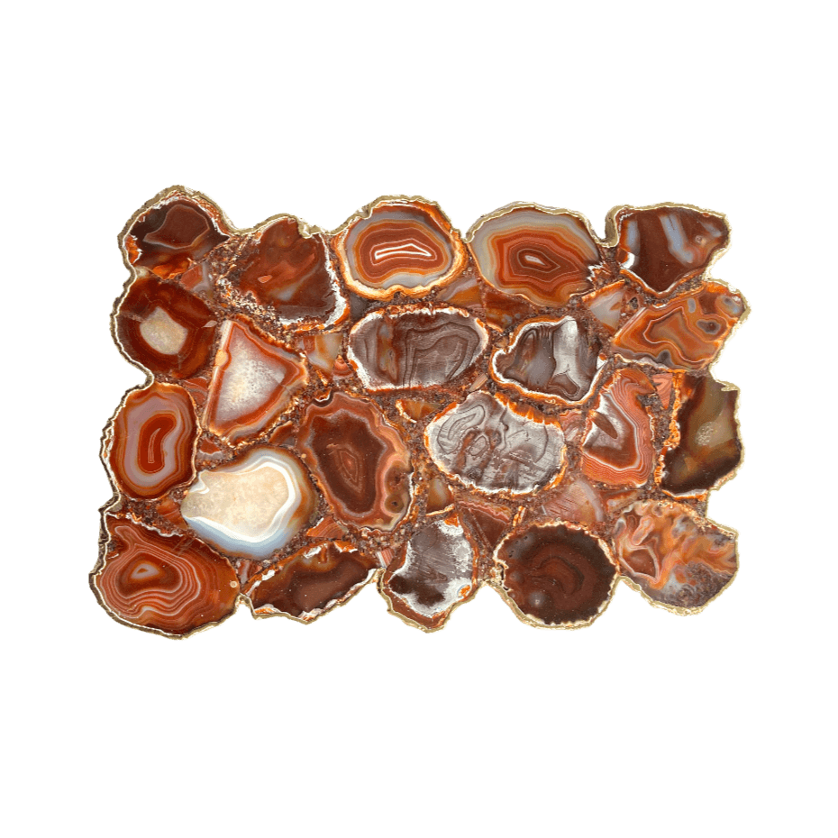 Large Red Agate Cheese Platter Tray