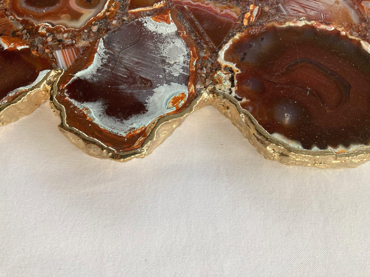 Large Red Agate Cheese Platter Tray