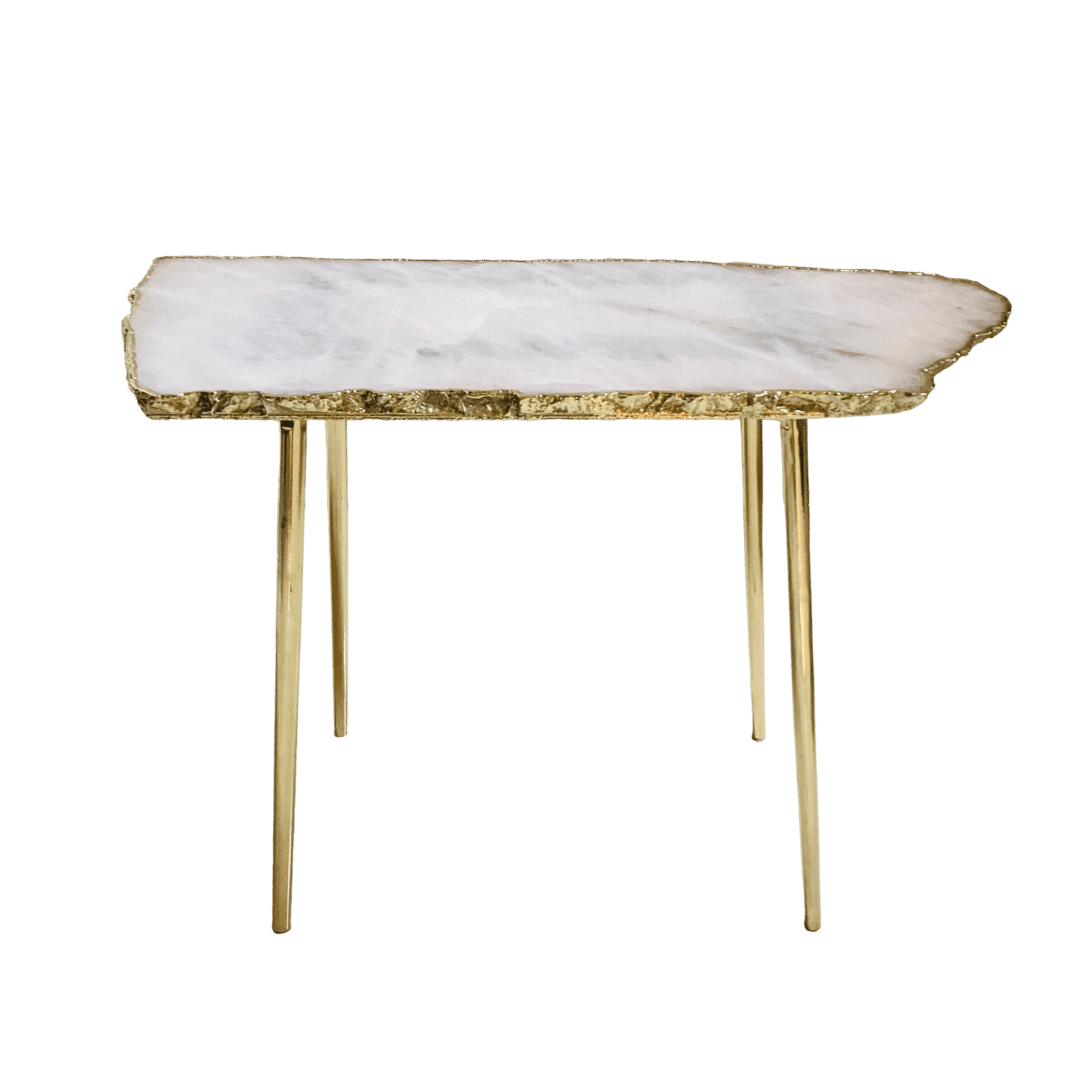 Large Rose Quartz Agate Organic Edge Accent Table