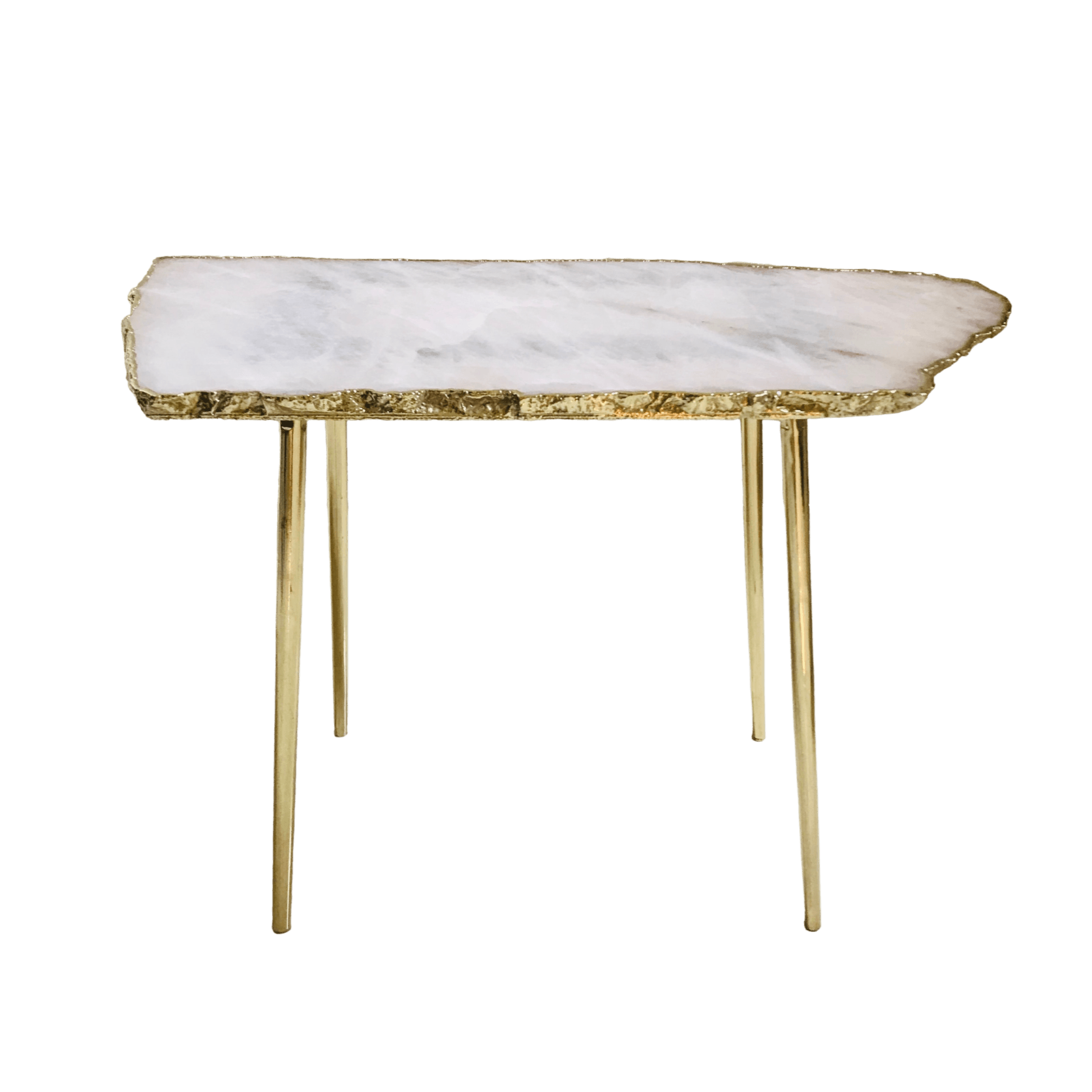 Large Rose Quartz Agate Organic Edge Accent Table