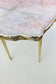 Large Rose Quartz Agate Stone Edged Accent Table