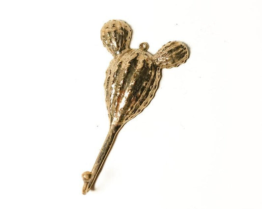 Large Solid Brass Cactus Wall Hanging Hook - MAIA HOMES