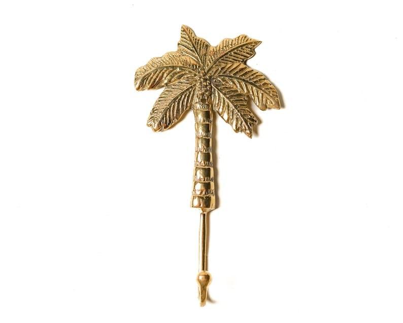 Large Solid Brass Coconut Tree Wall Hanging Hook