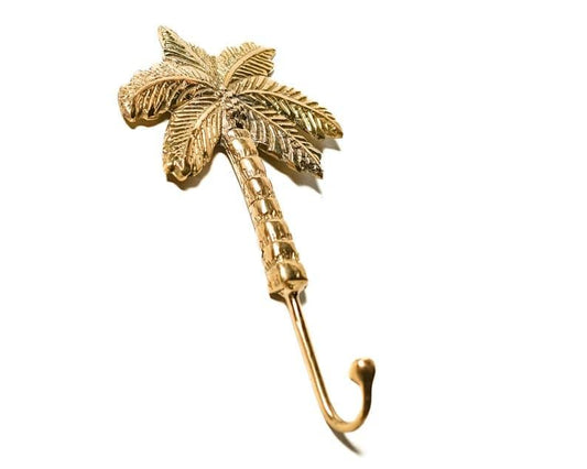 Large Solid Brass Coconut Tree Wall Hanging Hook - MAIA HOMES