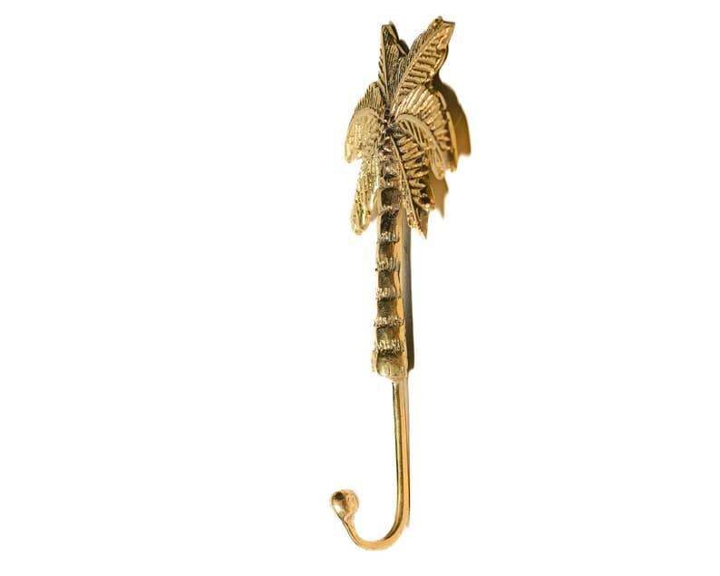 Large Solid Brass Coconut Tree Wall Hanging Hook - MAIA HOMES