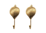 Large Solid Brass Shell Shaped Wall Hanging Hook